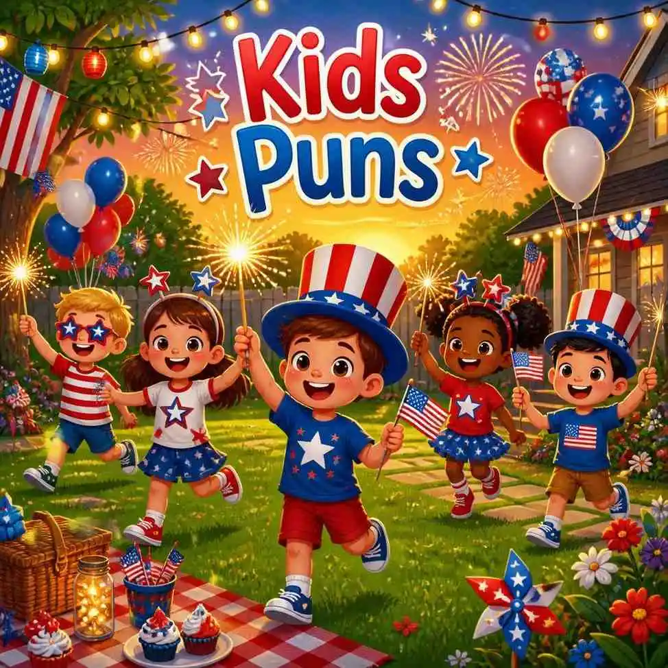 Kids celebrating Fourth of July