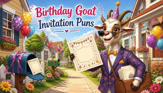 Birthday Goat Invitation Puns          