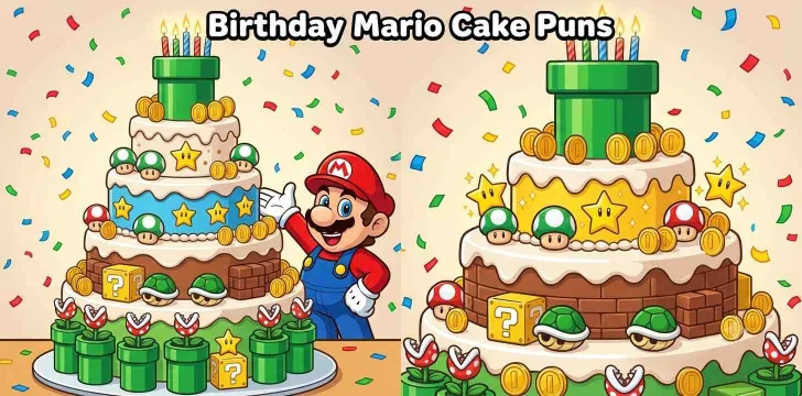 Birthday Mario Cake Puns