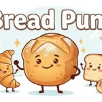 Funny cartoon bread characters laughing together