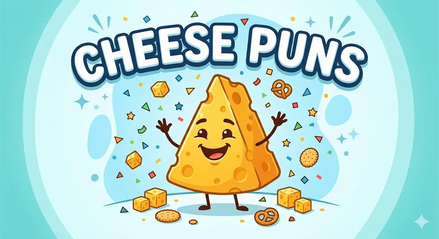 Happy cartoon cheese laughing with friends