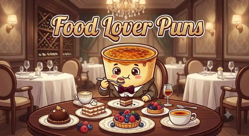 Food lover enjoying creme brulee