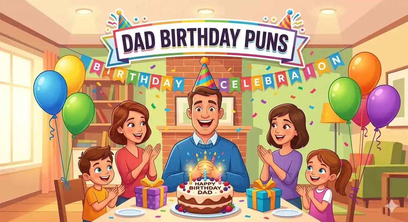 Happy dad birthday celebration scene