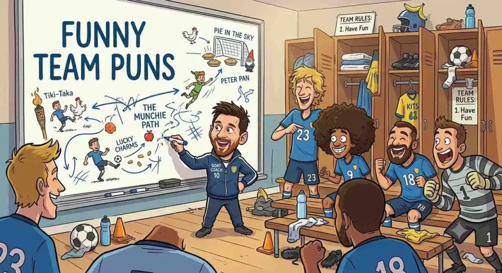 Cartoon football coach scene