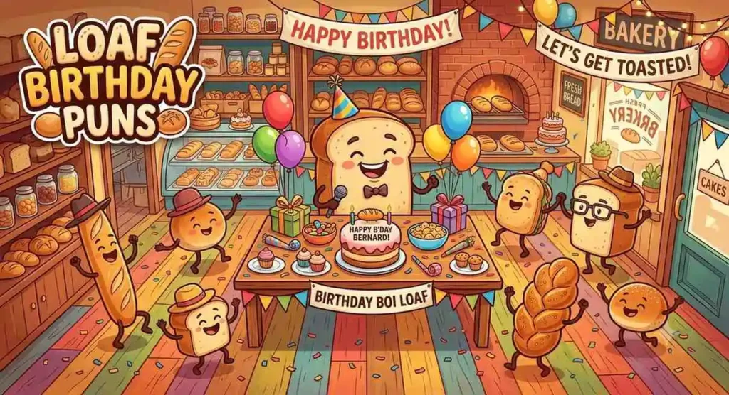 Funny loaf birthday party scene