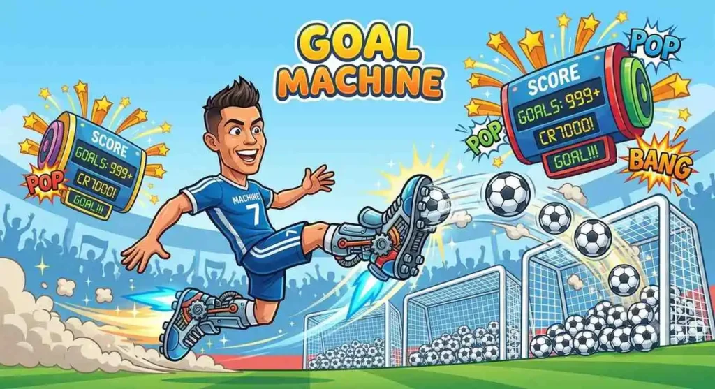 Funny cartoon goal machine