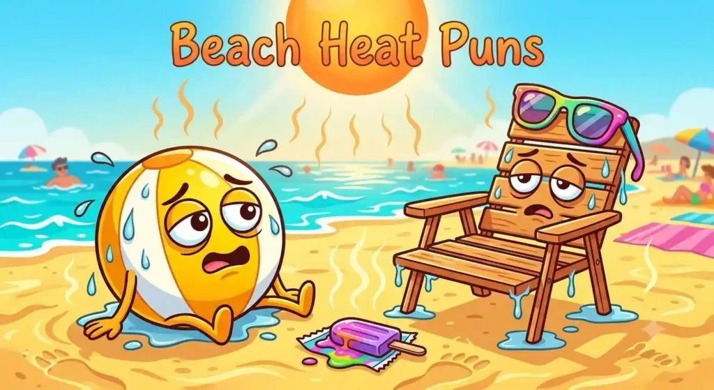 Funny hot beach scene