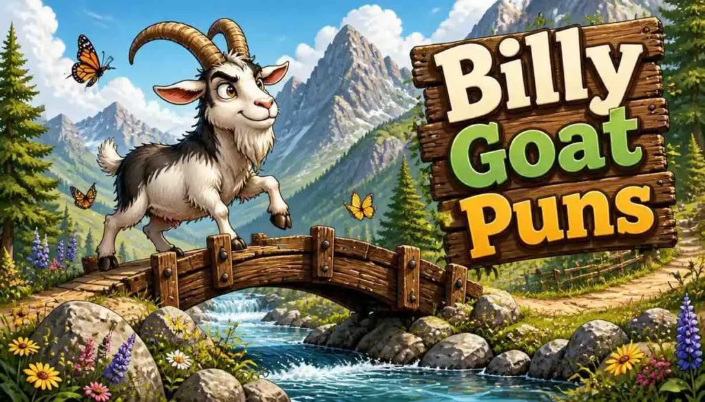 Billy goat crossing bridge