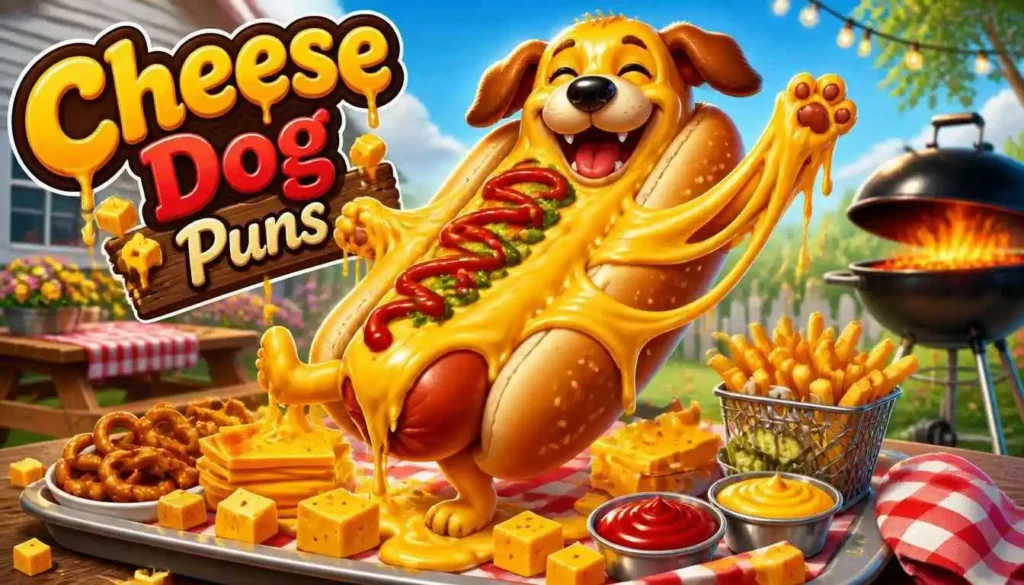 Cheesy hot dog laughing