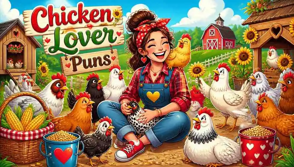 Happy chicken fan laughing