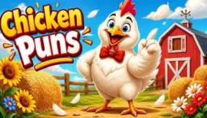 Funny chicken smiling