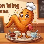Funny chicken wing character