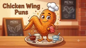 Funny chicken wing character