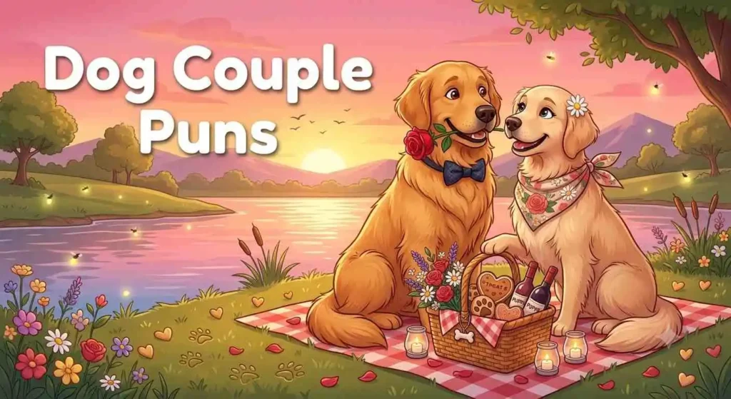 Romantic dog couple