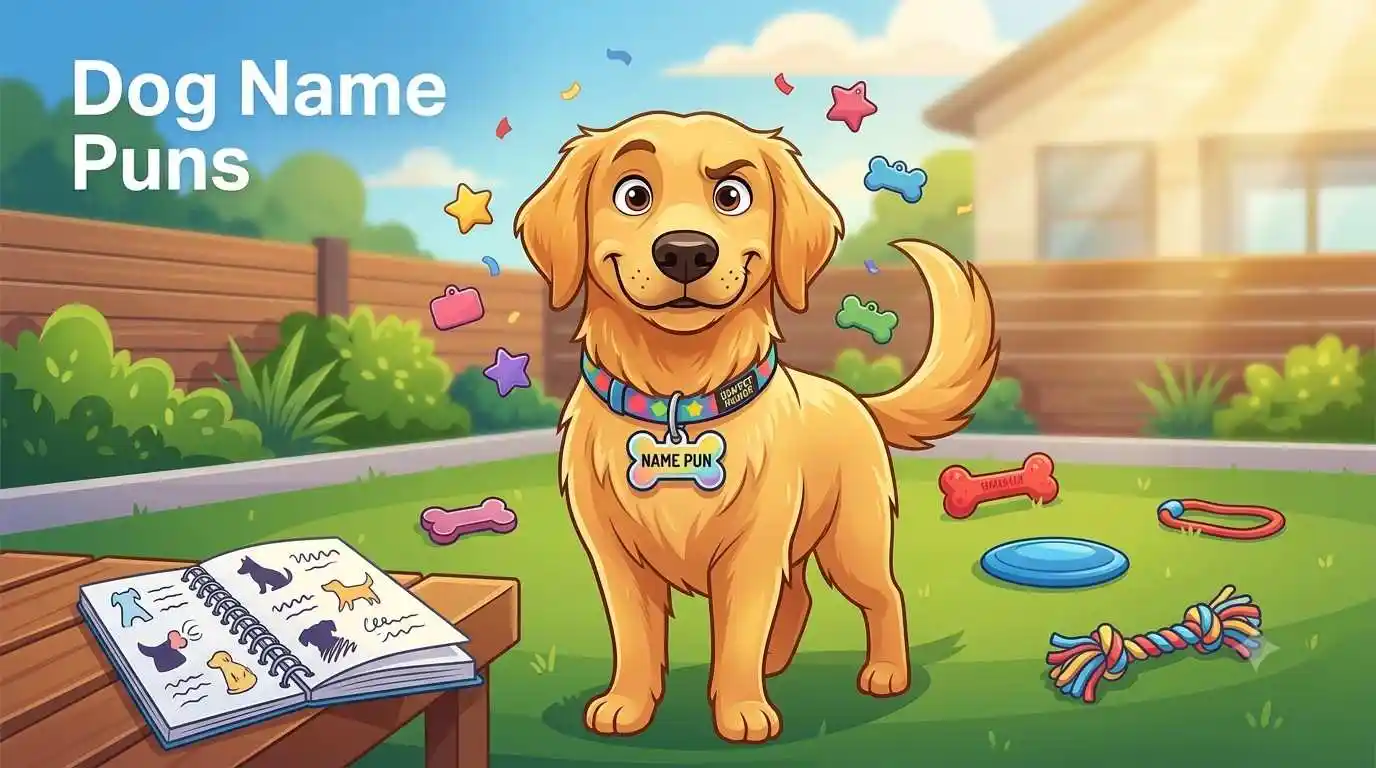 Funny dog with pun theme