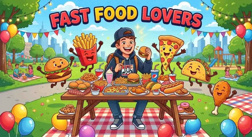 Happy fast food fan