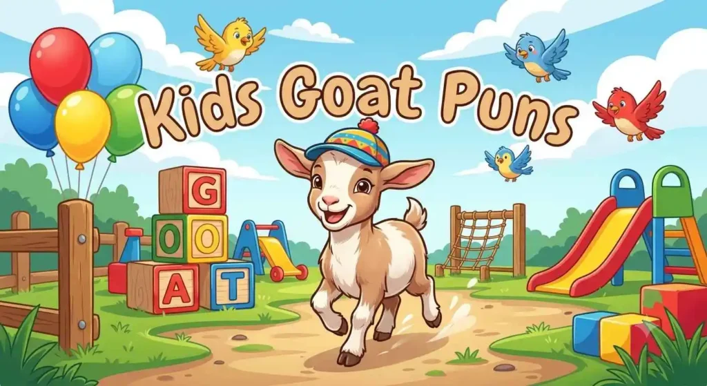 Cute baby goat playing