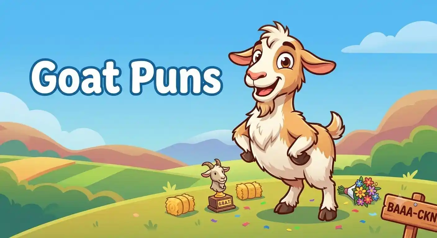 Funny goat smiling