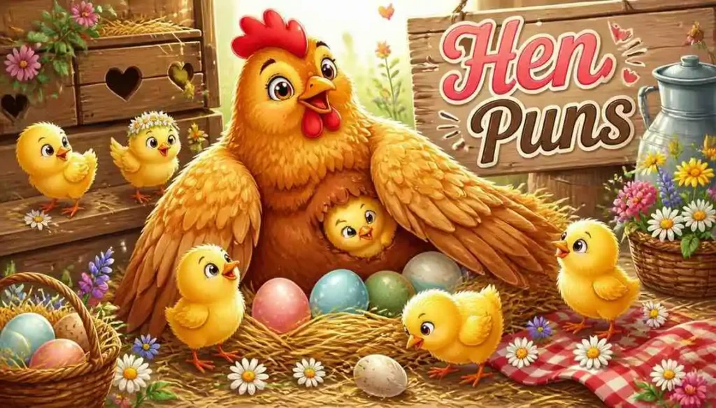 Cute mother hen smiling
