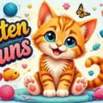 Cute playful kitten smiling