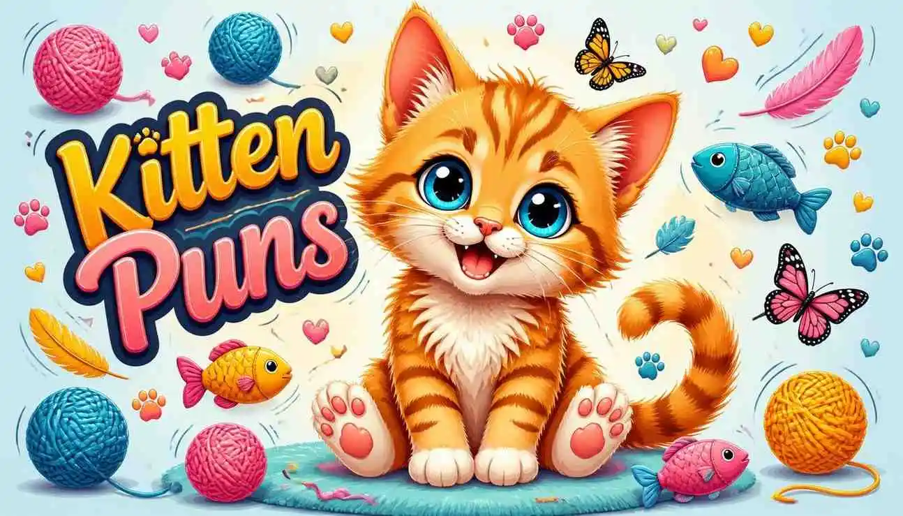 Cute playful kitten smiling