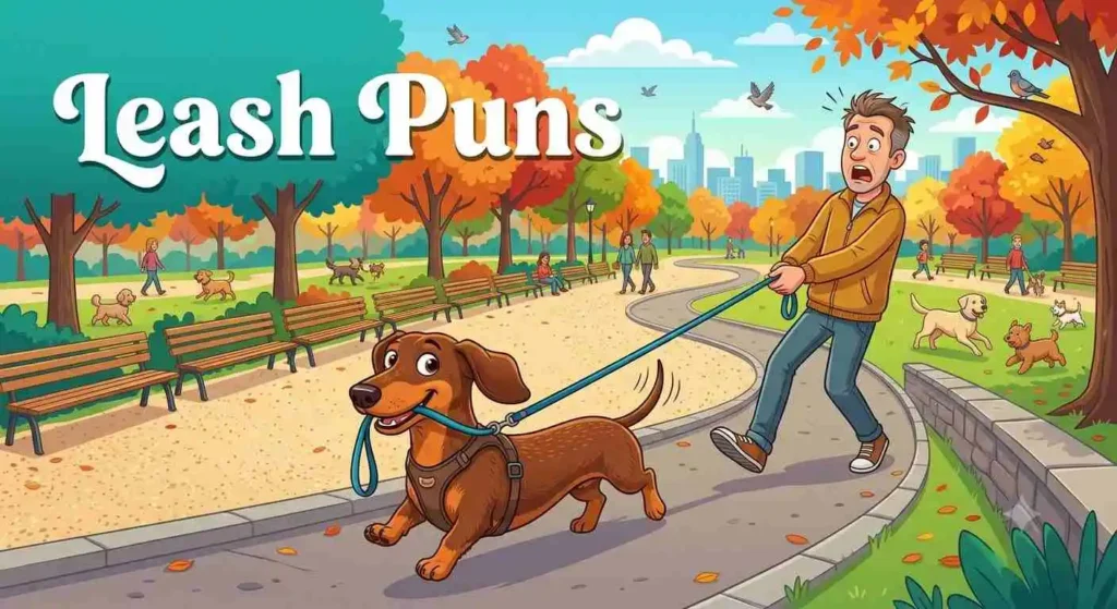 Playful cartoon dog walking proudly