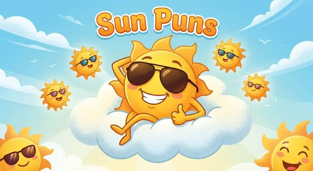 Cute smiling sun character