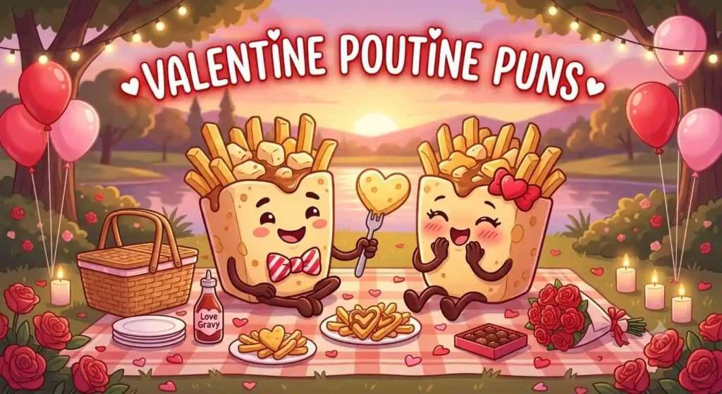 Romantic poutine couple