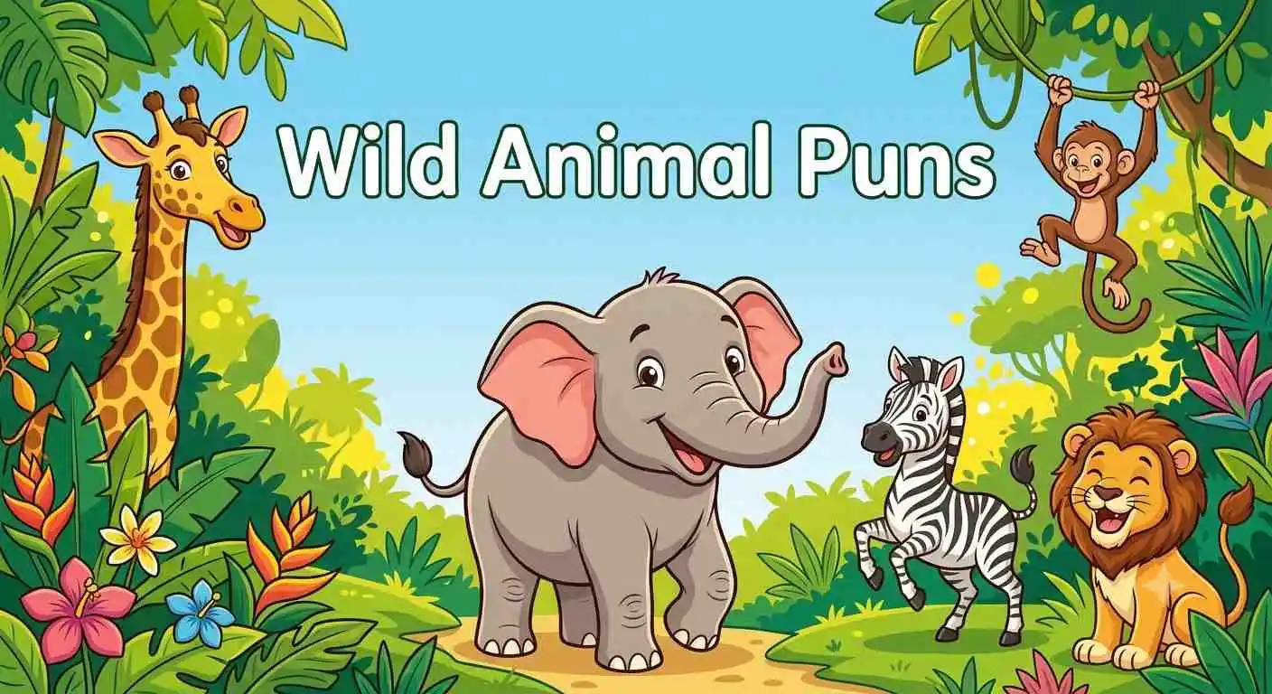 Funny wild animals smiling together