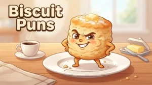 Funny biscuit character smiling