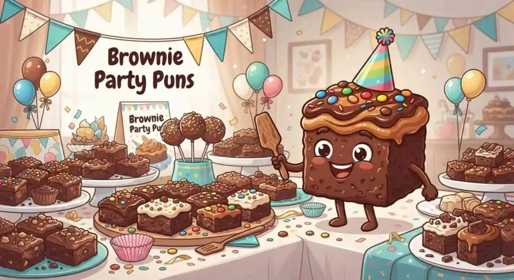 Brownie character at party