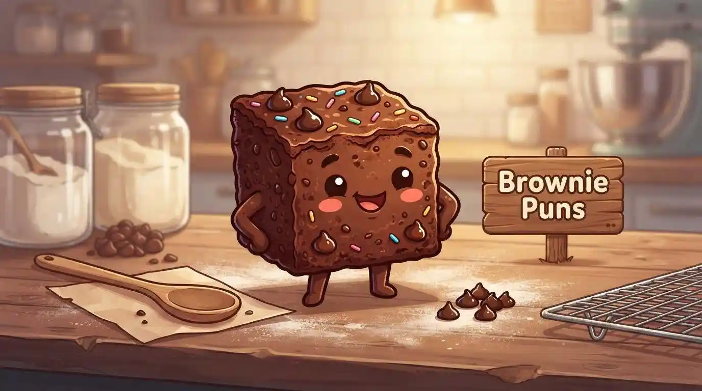 Cute brownie character with sprinkles