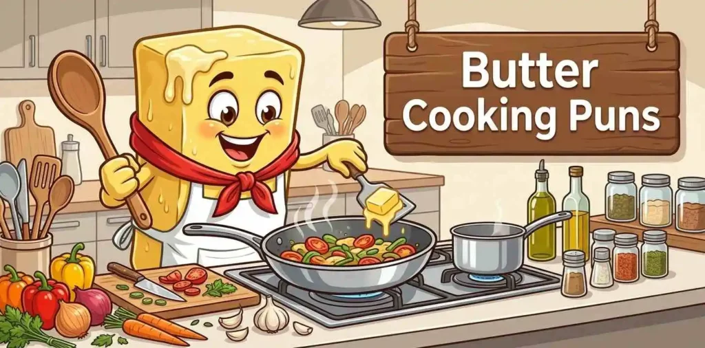 Funny butter cooking character