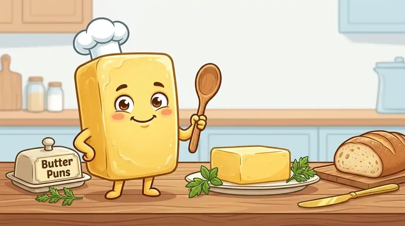 Funny butter character smiling