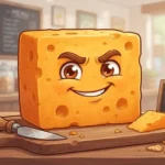 Funny cheddar cheese character