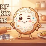 Funny sugar cookie with sprinkles