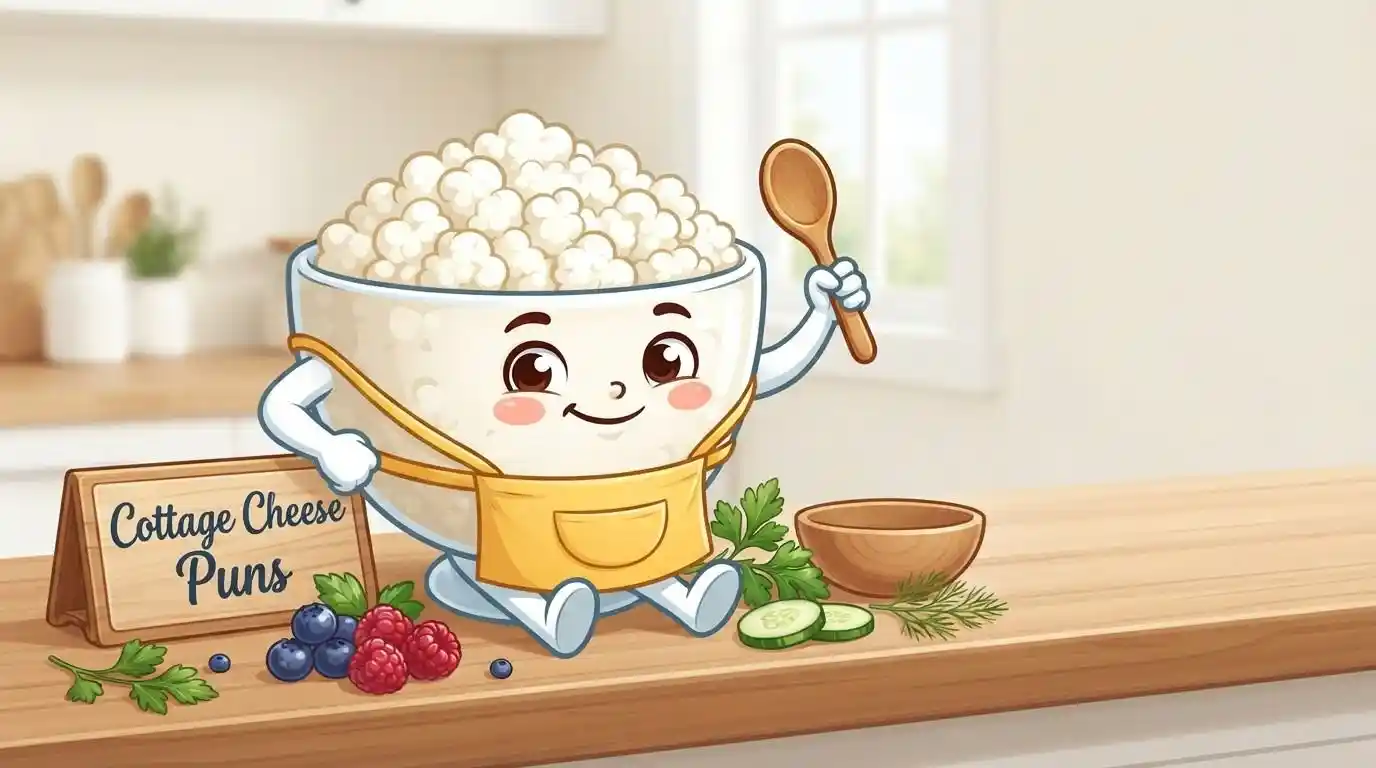 Funny cottage cheese character