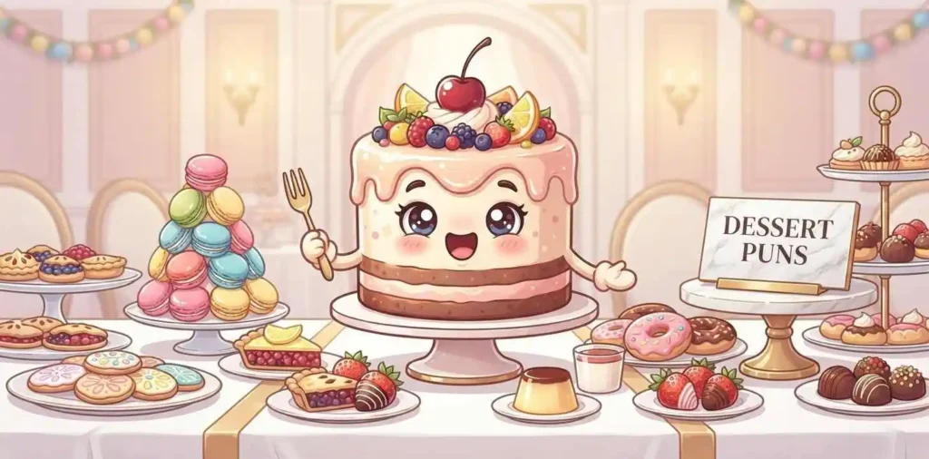 Cake character at dessert table