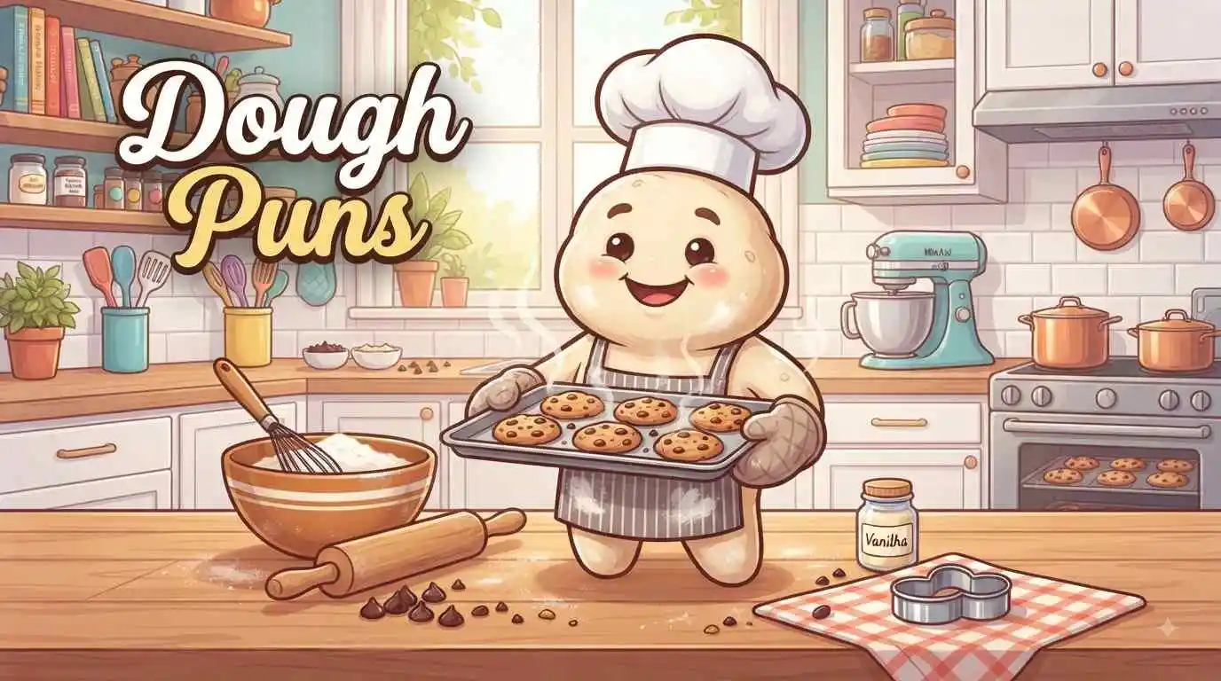 Cute dough character baking sweet treats