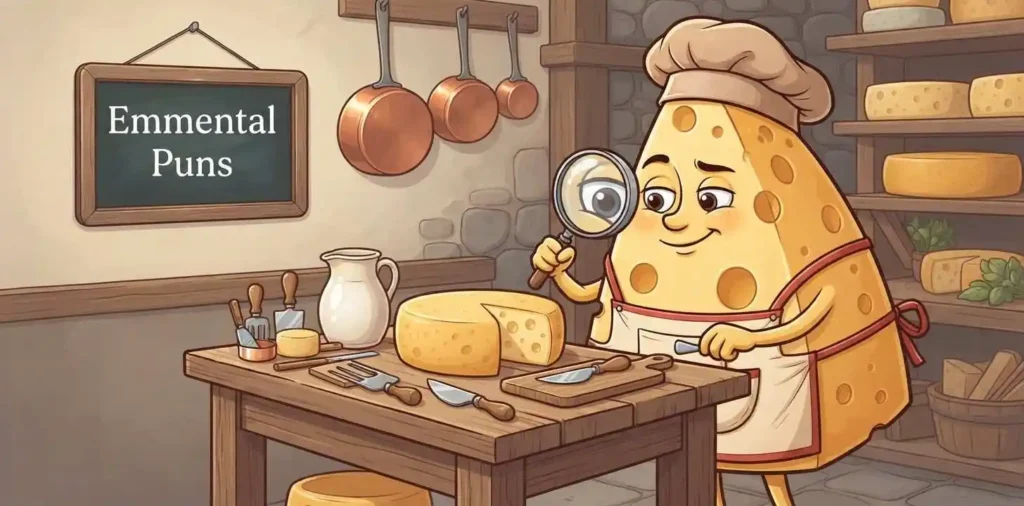 Funny Emmental cheese character