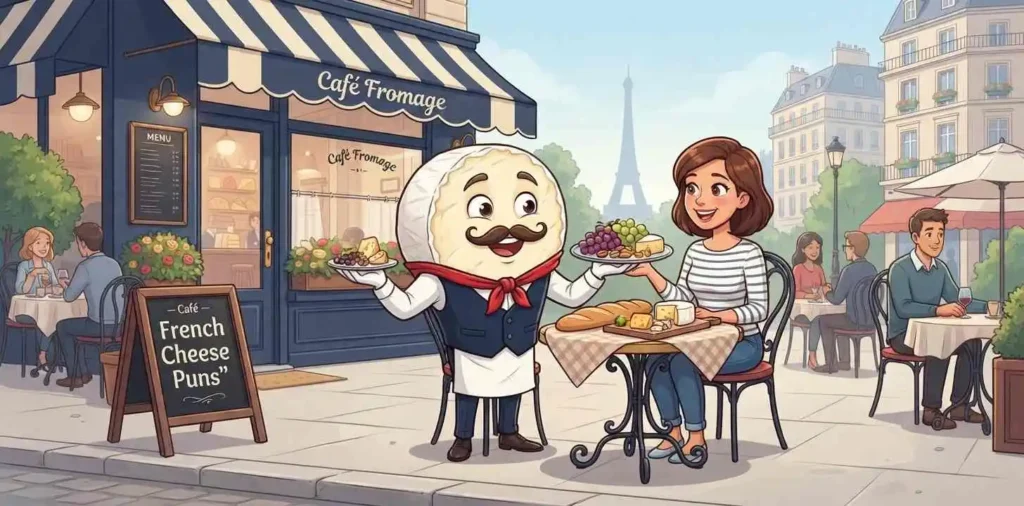 Funny French cheese character