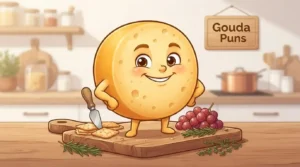 Funny Gouda cheese character