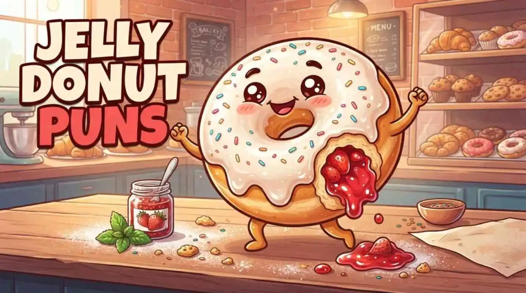 Funny jelly donut with filling