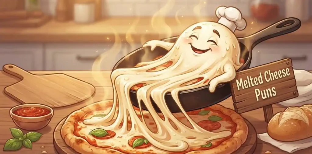 Gooey melted mozzarella character