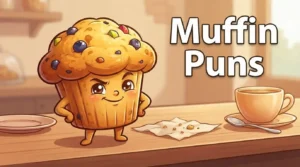 Funny muffin character smiling