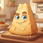 Funny Parmesan cheese character