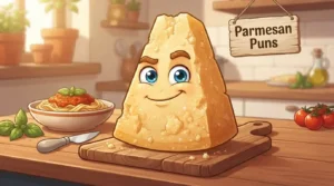 Funny Parmesan cheese character