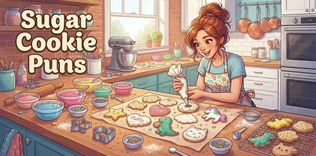 Baker decorating sugar cookies