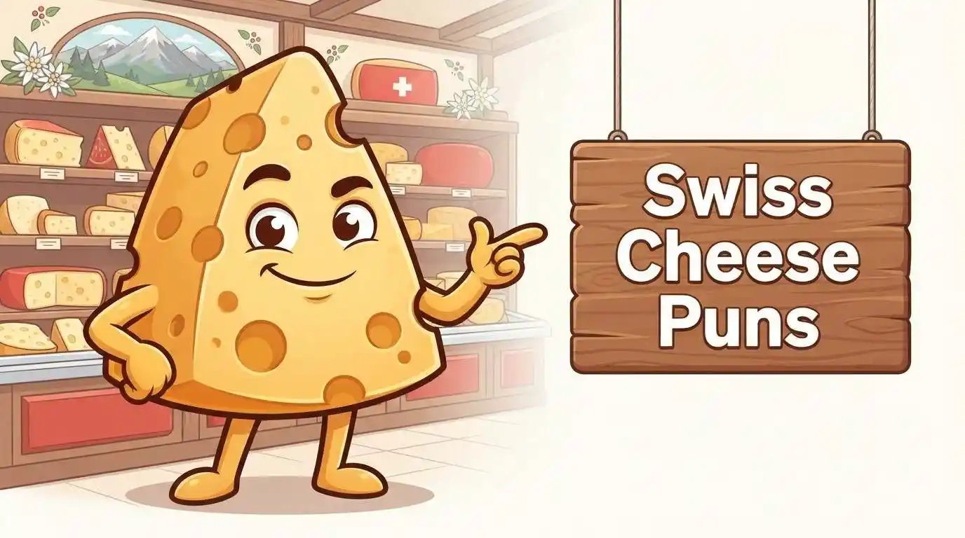 Funny Swiss cheese character