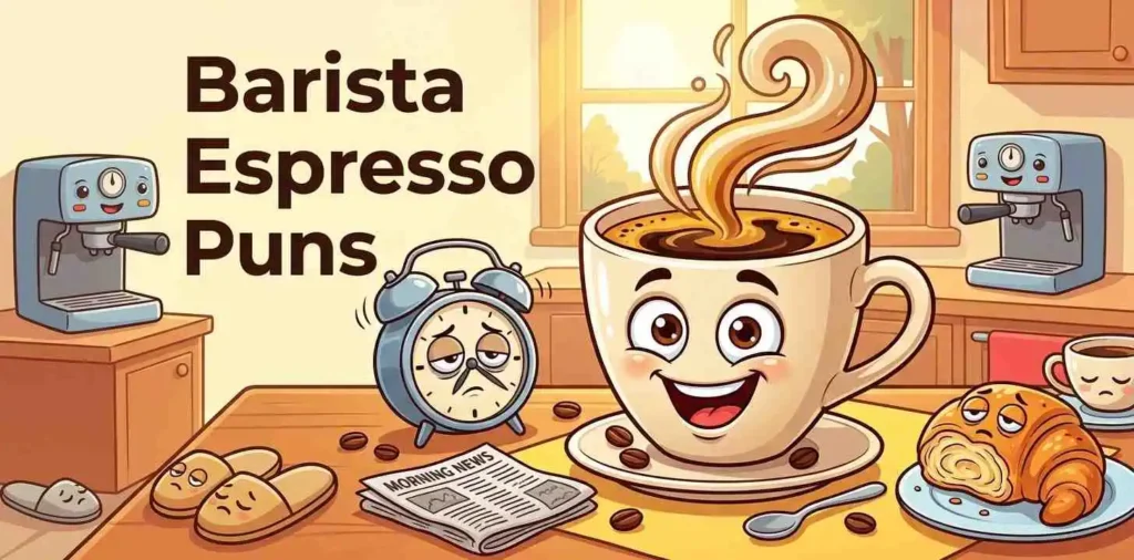 Sleepy  espresso waking up happily